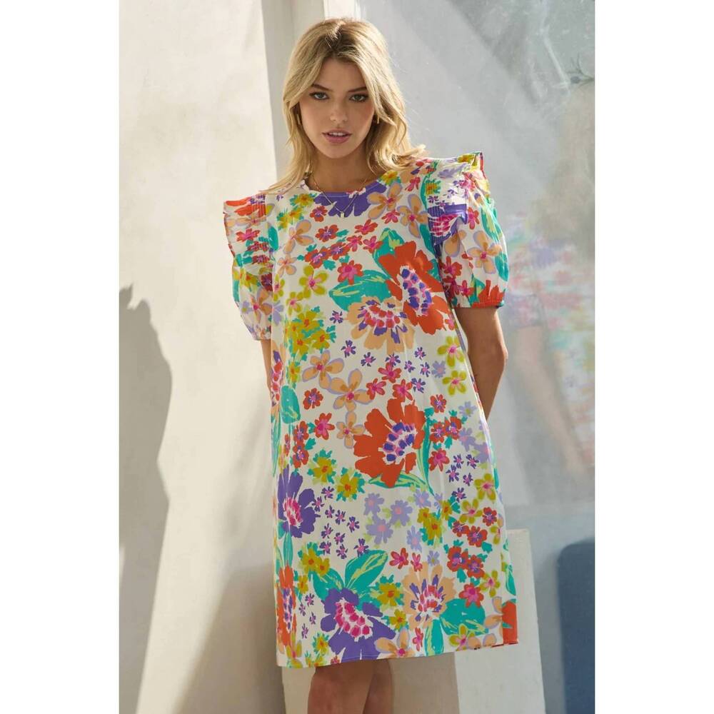 NEW ODDI julietta flower dress in multi
